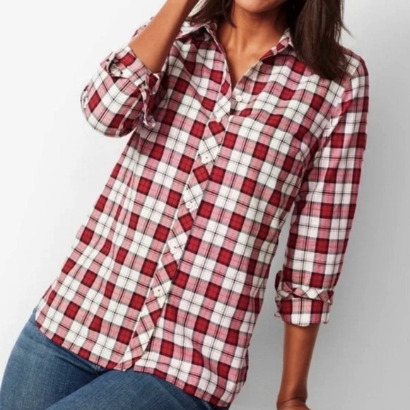 Talbots Plaid Flannel Button Up Shirt - Picture 1 of 8